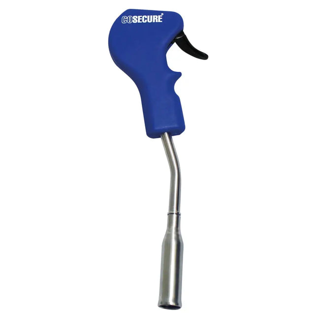Blue cosecure air blow gun with rubber grip and metallic nozzle for bimeda sheep bolus applicator use