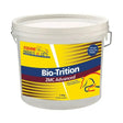 White plastic bucket with vibrant yellow blue and maroon label of bio-trition zmc advanced horse hoof supplements by equine products uk ltd
