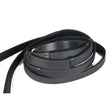 Black leather biothane smooth grip reins black with stoppers showing smooth matte finish and visible stitching