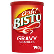 Red cylindrical container of bisto gravy granules 190g perfect for quick and tasty bisto gravy meals