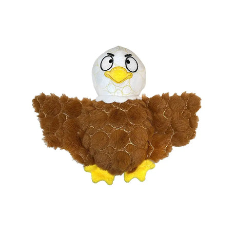Plush eagle toy with white head brown body yellow beak and feet from bite force tough force tough plush collection