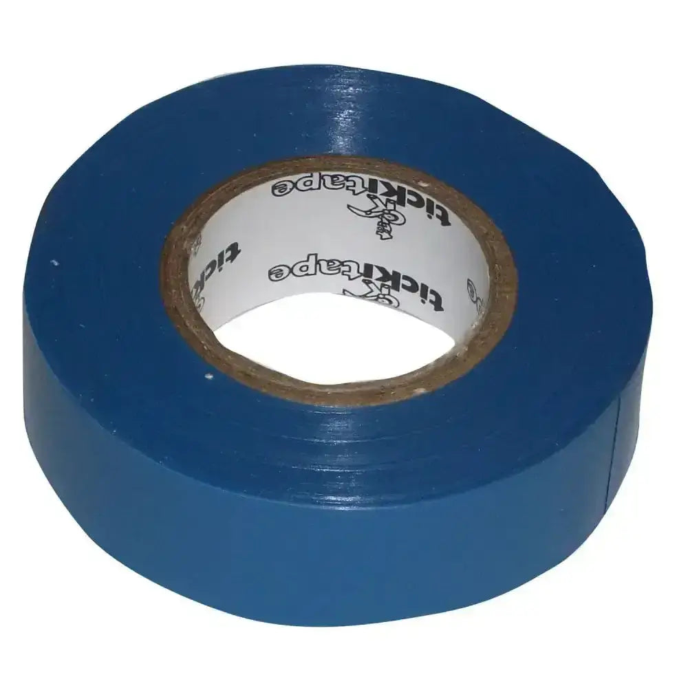 Blue bitz bandage tape roll with ticktape branding designed for horse boots and leg wraps use