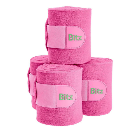 Bitz Bandages Fleece Bandages & Wraps 4 Pack Black Barnstaple Equestrian Supplies