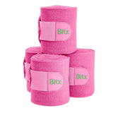 Bitz Bandages Fleece Bandages & Wraps 4 Pack Pink Barnstaple Equestrian Supplies
