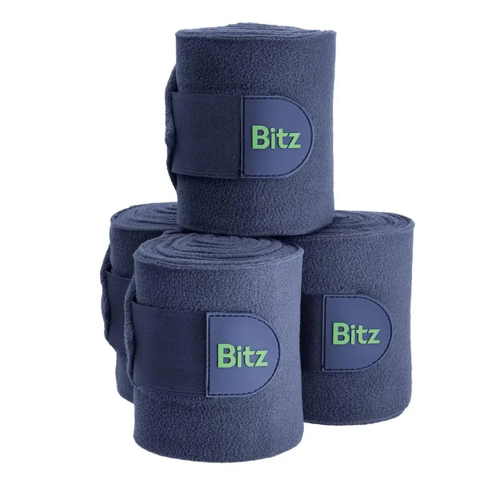 Bitz Bandages Fleece One Size Black Leg Bandages Barnstaple Equestrian Supplies