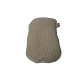Beige bitz cactus glove made of woven cactus and genuine lambswool with a soft natural fiber loofah surface and rounded edges