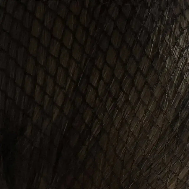 Dark brown bitz hairnets made of textured woven material with diamond pattern perfect for standard weight use