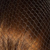 Bitz hairnets standard weight dark metallic mesh netting with gradient from deep brown to warm amber tones