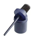 Dark blue plastic hoof oil brush with black bristles for cleaning designed for bitz hoof oil maintenance tasks