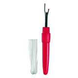 Red plastic bitz plait unpicker with black metal tip and cap for unpick plaits and removing valuable mane