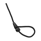 Black nylon bitz quick clip cable tie with plastic head featuring ingenious quick release tether design