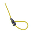 Yellow elastic cord with black plastic bitz quick clip featuring an ingenious quick release tether design