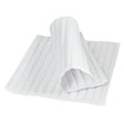 White pleated fabric pad with vertical stitched ridges on the bitz quilted leg pads for horse boots