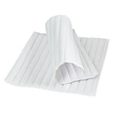 White pleated fabric pad with vertical stitched ridges on the bitz quilted leg pads for horse boots