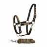 Bitz Soft Handle Two Tone Headcollar/Lead Rope Headcollars & Lead Ropes Pony Black/Gold Barnstaple Equestrian Supplies