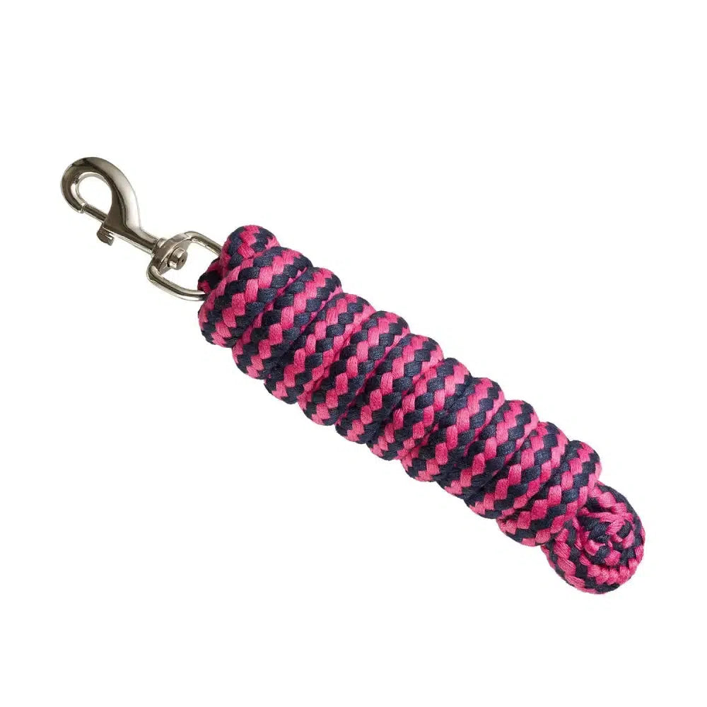 Bitz Soft Handle Two Tone Lead Rope With Trigger Clip Pink/Navy Barnstaple Equestrian Supplies