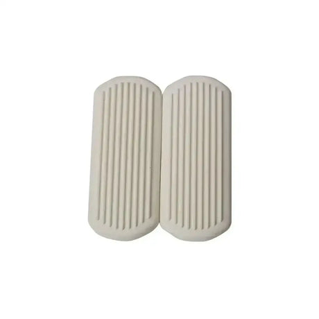 Cream-colored ribbed silicone bitz stirrup treads psob white with rounded edges for better grip and comfort
