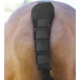 Black neoprene bitz tail guard padded with adjustable velcro tabs for secure and comfortable horse tail protection