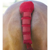 Bitz tail guard padded red velvet horse tail wrap with adjustable velcro tabs for secure fit