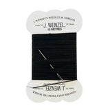 A spool of black strong thread neatly wound branded j on bitz thread card perfect for card strong thread use