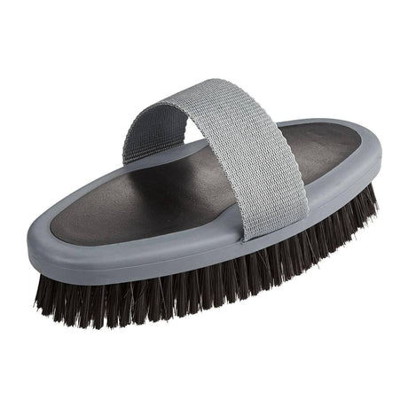 Bitz Two Tone Body Brush Rubber Grip Brushes & Combs Large Black/Grey Barnstaple Equestrian Supplies