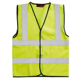 Bright yellow blackrock hi-vis waistcoat with reflective silver stripes and black trim hi-vis waistcoat sleeveless adult