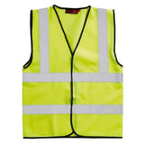 Blackrock hi-vis waistcoat sleeveless adult in bright yellow with reflective silver stripes and black trim for safety visibility
