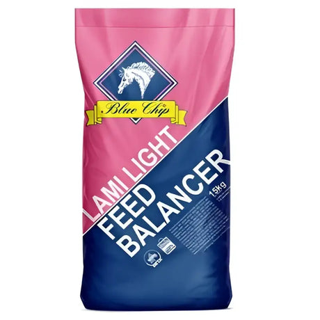 Pink and blue 15kg bag of blue chip lami light feed balancer by staroyal caninh for balanced nutrition