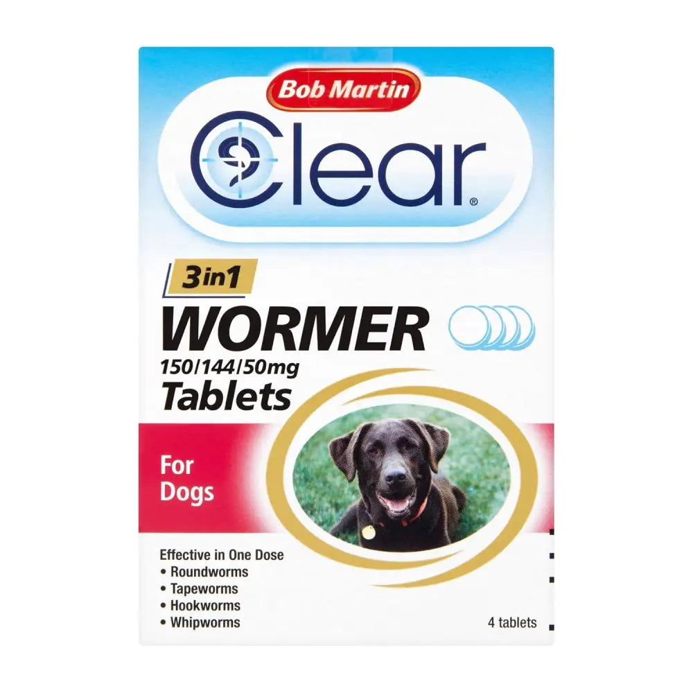 Bob Martin Clear 3-In-1 Wormer Tablets For Dogs 2 PACK Wormers Barnstaple Equestrian Supplies