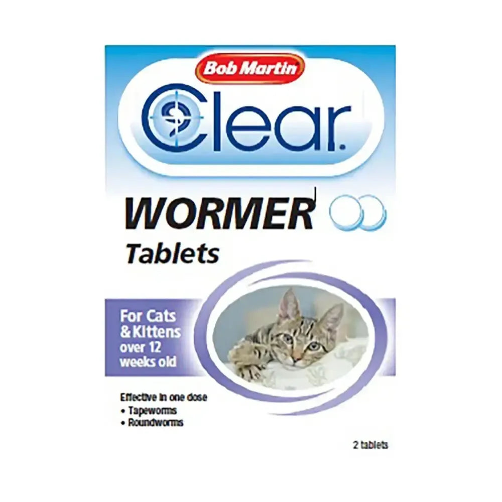 Bob Martin Clear Wormer Tablets For Cats & Kittens 2 PACK Wormers