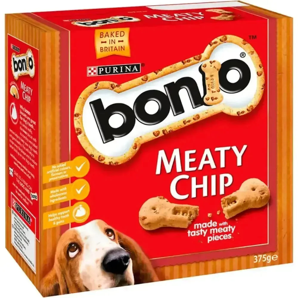 Bonio Dog Biscuit Meaty Chip 375g Dog Treats