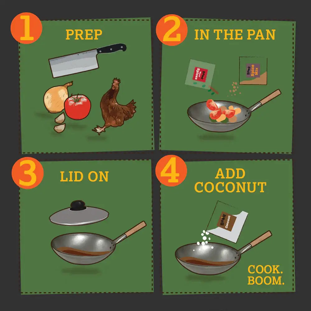 Silver wok with wooden handle from boom kitchen ayubowan sri lankan premium recipe kit for authentic cooking