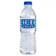 Clear plastic bottled ice valley water with blue cap and label for 500ml tuck shop drink