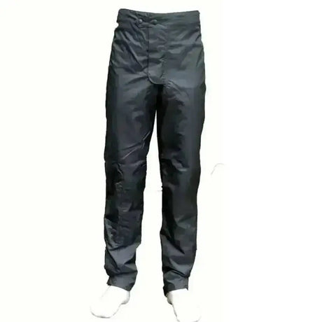 Black sleek durable breeze up childs waterproof trousers with matte finish and wick away lining making them fully waterproof