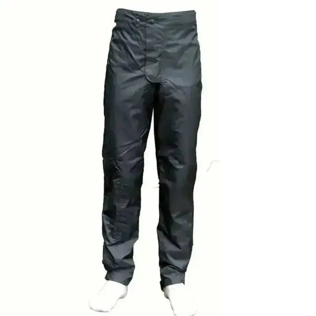 Black sleek durable breeze up childs waterproof trousers with matte finish and wick away lining making them fully waterproof