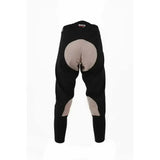 Black breeze up exercise breeches showing optional contrasting beige padded seat and lower legs with technical teflon coating