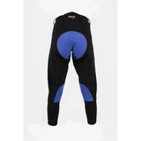 Black breeze up exercise breeches with blue optional contrasting seat padded sections and technical teflon coated fabric