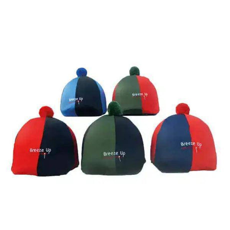 Breeze Up Hat Cover with Logo Black / Red Breeze Up Hat Silks Barnstaple Equestrian Supplies