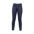 Dark navy blue slim-fit breeze up track jeans jockey trousers with classic five-pocket design and button closure