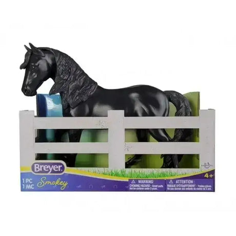 Breyer paddock pals black horse figurine in glossy black with detailed mane perfect for paddock pals collection