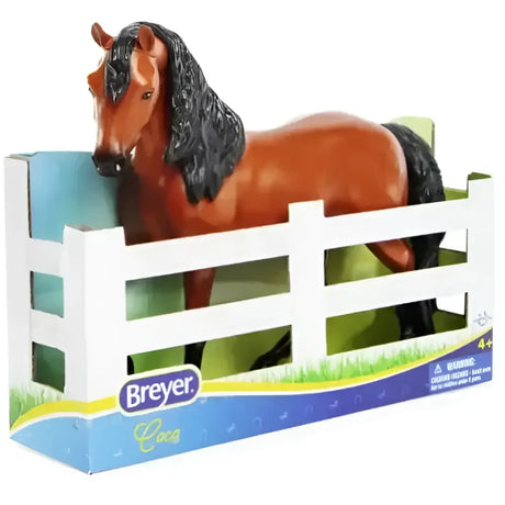 Breyer paddock pals bright bay horse figurine with glossy brown body and black mane in original packaging
