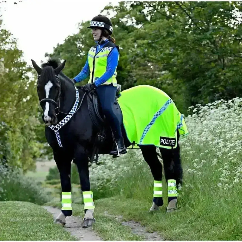 Equisafety Polite Hi Vis Summer Meshed Exercise Sheet Show Pony 5'6"- 5'9" Ride On Fly Rugs