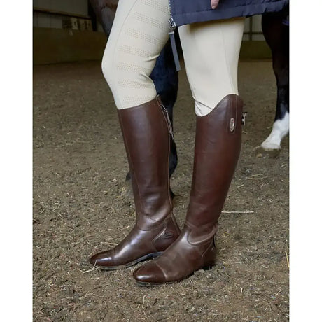 Brown leather brogini ostuni v2 dress boots with polished finish and subtle stitching details dress boots brown
