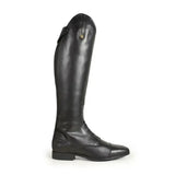 Black leather brogini albareto easy-care field boots with polished finish and gold branding in durable synthetic leather