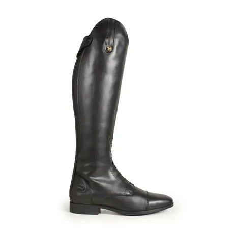 Black leather brogini albareto easy-care field boots with polished finish and gold branding in durable synthetic leather