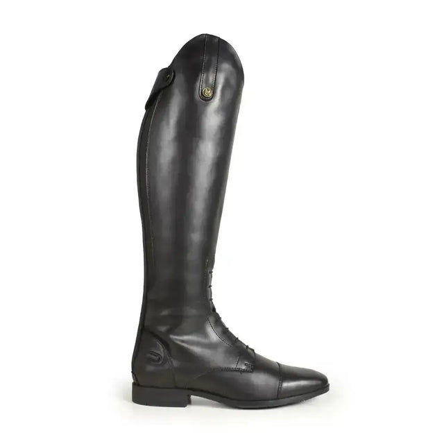 Black leather brogini albareto easy-care field boots with polished finish and gold branding in durable synthetic leather