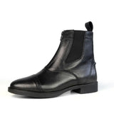 Black leather chelmsford cb012 jodhpur boots black with zipper closure and elastic side panels for easy wear