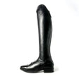 Black leather brogini como stretch boots black with genuine leather foot and sleek glossy finish wide fit