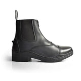 Black leather brogini mirfield paddock boot with elastic side panels and zipper closure for easy wear