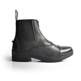 Black leather brogini mirfield paddock boot with elastic side panels and zipper closure for easy wear